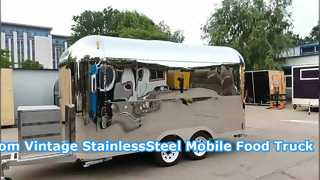 Tùy chỉnh Vintage Thép không gỉ Thực phẩm di động Trailer Cà phê Thanh Kem Thức ăn nhanh Phục vụ Trailer