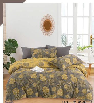 100% giặt chải màu bông dệt đôi Jacquard giường đặt