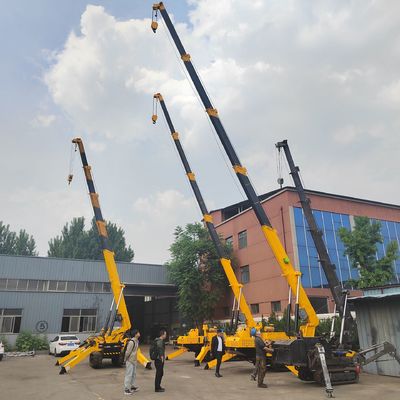 Thiết bị xây dựng Telescopic Boom 1Ton-8 Ton Spider Cranes Điện năng lượng kép
