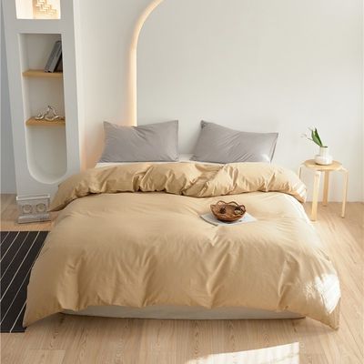 Màu da nâu sáng 100% bông tinh khiết Bọc chăn giường Bộ đồ thoải mái