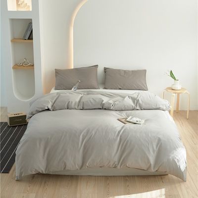 Beige 100% tinh khiết Long Staple Cotton Quần phủ giường Set đồ dùng gia dụng đồ ngủ