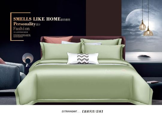 Xanh nhạt bông Ai Cập phủ chăn giường Set giường dệt