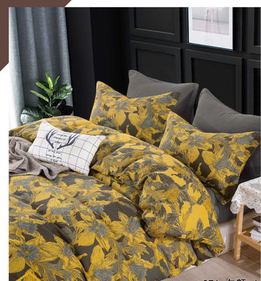 Màu vàng xám Jacquard CottonBed Sheet Gối Case