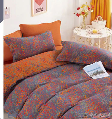 Cam &amp; Xám 100% bông rửa Precrunk Jacquard giường đặt