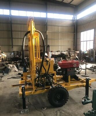 YZ50-150H Máy khoan giếng nước bằng dầu diesel thủy lực ốp tùy chọn / khung xe lướt lướt 210m Deep Borehole Drilling Rig Max 400mm Diameter Variable Speed Water Drilling Equipment For Farm Irrigation