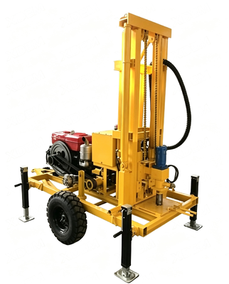 YZ50-150H Máy khoan giếng nước bằng dầu diesel thủy lực ốp tùy chọn / khung xe lướt lướt 210m Deep Borehole Drilling Rig Max 400mm Diameter Variable Speed Water Drilling Equipment For Farm Irrigation