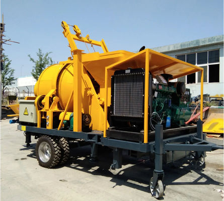 40 M3/H Diesel Trailer Concrete Pump Dây ốc xăng di động với máy trộn XDEM