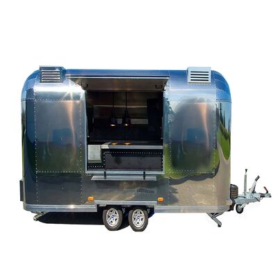 Tùy chỉnh Vintage Thép không gỉ Thực phẩm di động Trailer Cà phê Thanh Kem Thức ăn nhanh Phục vụ Trailer